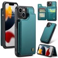 For iPhone 13 CaseMe C22 Card Slots Holder RFID Anti-theft Phone Case(Blue Green)