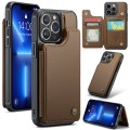 For iPhone 13 Pro CaseMe C22 Card Slots Holder RFID Anti-theft Phone Case(Brown)