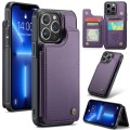 For iPhone 13 Pro Max CaseMe C22 Card Slots Holder RFID Anti-theft Phone Case(Purple)