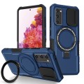 For Samsung Galaxy S20 FE Sliding Camshield Magsafe Holder TPU Hybrid PC Phone Case(Royal Blue)