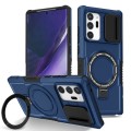 For Samsung Galaxy Note20 Ultra Sliding Camshield Magsafe Holder TPU Hybrid PC Phone Case(Royal Blue