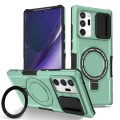For Samsung Galaxy Note20 Ultra Sliding Camshield Magsafe Holder TPU Hybrid PC Phone Case(Light Blue