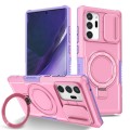 For Samsung Galaxy Note20 Ultra Sliding Camshield Magsafe Holder TPU Hybrid PC Phone Case(Purple Pin