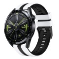 For Huawei Watch GT 3 / GT 3 Pro Vertical Two Color Silicone Watch Band(White+Black)