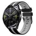 For Huawei Watch GT 3 / GT 3 Pro Vertical Two Color Silicone Watch Band(Black+Grey)