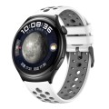 For Huawei Watch 4 Two Color Round Hole Silicone Watch Band(Light Grey White)