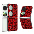 For Huawei Pocket 2 ABEEL Black Edge Leopard Phone Case(Red Leopard)