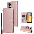 For Xiaomi Redmi 13C 4G 3-Card Slots Multifunctional Leather Phone Case(Rose Gold)