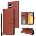 For Xiaomi Redmi 13C 4G 3-Card Slots Multifunctional Leather Phone Case(Brown)