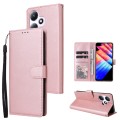 For Infinix Hot 30 Play 3 Card Slots Multifunctional Leather Phone Case(Rose Gold)