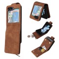 For Samsung Galaxy Z Flip5 5G Crossbody Multi-card Slot Wallet Zipper Leather Phone Case(Brown)