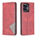 For Honor 100 Rhombus Texture Magnetic Leather Phone Case(Red)