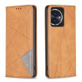 For Honor 100 Rhombus Texture Magnetic Leather Phone Case(Yellow)