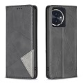 For Honor 100 Rhombus Texture Magnetic Leather Phone Case(Black)