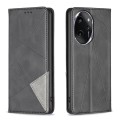For Honor 100 Pro Rhombus Texture Magnetic Leather Phone Case(Black)
