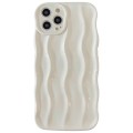 For iPhone 15 Pro Max Wave Texture Bright TPU Phone Case(Milky White)