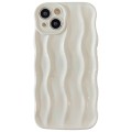 For iPhone 14 Wave Texture Bright TPU Phone Case(Milky White)