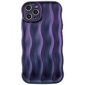 For iPhone 12 Pro Max Wave Texture Bright TPU Phone Case(Dark Purple)