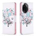 For Honor 100 Pro Colored Drawing Pattern Leather Phone Case(Tree)