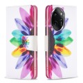 For Honor 100 Pro Colored Drawing Pattern Leather Phone Case(Sun Flower)