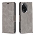 For Honor 100 Pro Lambskin Texture Pure Color Flip Leather Phone Case(Grey)