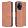 For Honor 100 Pro Lambskin Texture Pure Color Flip Leather Phone Case(Brown)