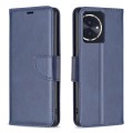 For Honor 100 Lambskin Texture Pure Color Flip Leather Phone Case(Blue)