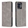 For Honor 100 Lambskin Texture Pure Color Flip Leather Phone Case(Grey)