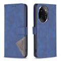 For Honor 100 Pro Magnetic Buckle Rhombus Texture Leather Phone Case(Blue)