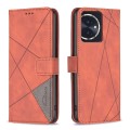For Honor 100 Magnetic Buckle Rhombus Texture Leather Phone Case(Brown)