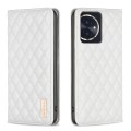 For Honor 100 Diamond Lattice Magnetic Leather Flip Phone Case(White)