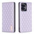 For Honor 100 Diamond Lattice Magnetic Leather Flip Phone Case(Purple)