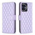 For Honor 100 Diamond Lattice Wallet Flip Leather Phone Case(Purple)