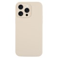 For iPhone 15 Pro Max Pure Color Liquid Silicone Fine Pore Phone Case(Antique White)