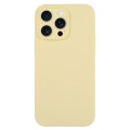 For iPhone 15 Pro Max Pure Color Liquid Silicone Fine Pore Phone Case(Creamy Yellow)