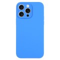 For iPhone 15 Pro Max Pure Color Liquid Silicone Fine Pore Phone Case(Lake Blue)