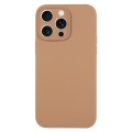 For iPhone 15 Pro Pure Color Liquid Silicone Fine Pore Phone Case(Light Brown)