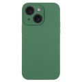 For iPhone 15 Pure Color Liquid Silicone Fine Pore Phone Case(Clover Green)