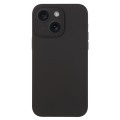For iPhone 15 Pure Color Liquid Silicone Fine Pore Phone Case(Black)