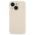 For iPhone 15 Pure Color Liquid Silicone Fine Pore Phone Case(Antique White)