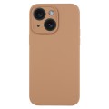 For iPhone 15 Pure Color Liquid Silicone Fine Pore Phone Case(Light Brown)