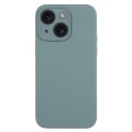 For iPhone 15 Pure Color Liquid Silicone Fine Pore Phone Case(Pine Needle Green)