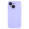 For iPhone 15 Pure Color Liquid Silicone Fine Pore Phone Case(Light Purple)