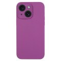 For iPhone 15 Pure Color Liquid Silicone Fine Pore Phone Case(Grape Purple)