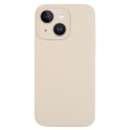 For iPhone 14 Plus Pure Color Liquid Silicone Fine Pore Phone Case(Antique White)