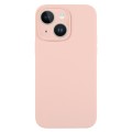 For iPhone 14 Plus Pure Color Liquid Silicone Fine Pore Phone Case(Sand Pink)