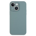 For iPhone 14 Plus Pure Color Liquid Silicone Fine Pore Phone Case(Pine Needle Green)