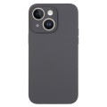 For iPhone 14 Plus Pure Color Liquid Silicone Fine Pore Phone Case(Charcoal Black)