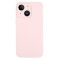 For iPhone 14 Pure Color Liquid Silicone Fine Pore Phone Case(Grey Pink)