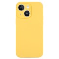 For iPhone 14 Pure Color Liquid Silicone Fine Pore Phone Case(Yellow)